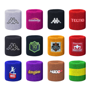 Custom Cotton Terry Cloth Sport Exercise Tennis Wrist Wristband Embroidery Sweatband