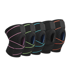 Patella Gel Pad Adjustable Open Knee Support with Side Spring Stabilizers Elastic Bandage Knee Brace
