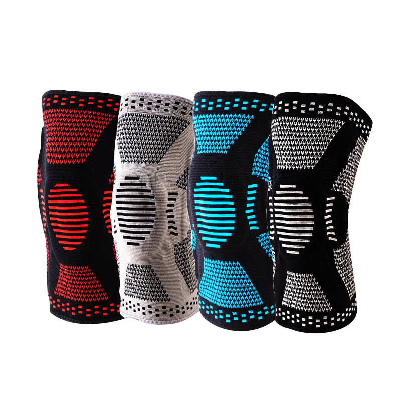 Hot Sale Sports Kneepad Silicone Knitted Outdoor Basketball Protective Meniscus Leg Cover Fitness Squat Knee Protector