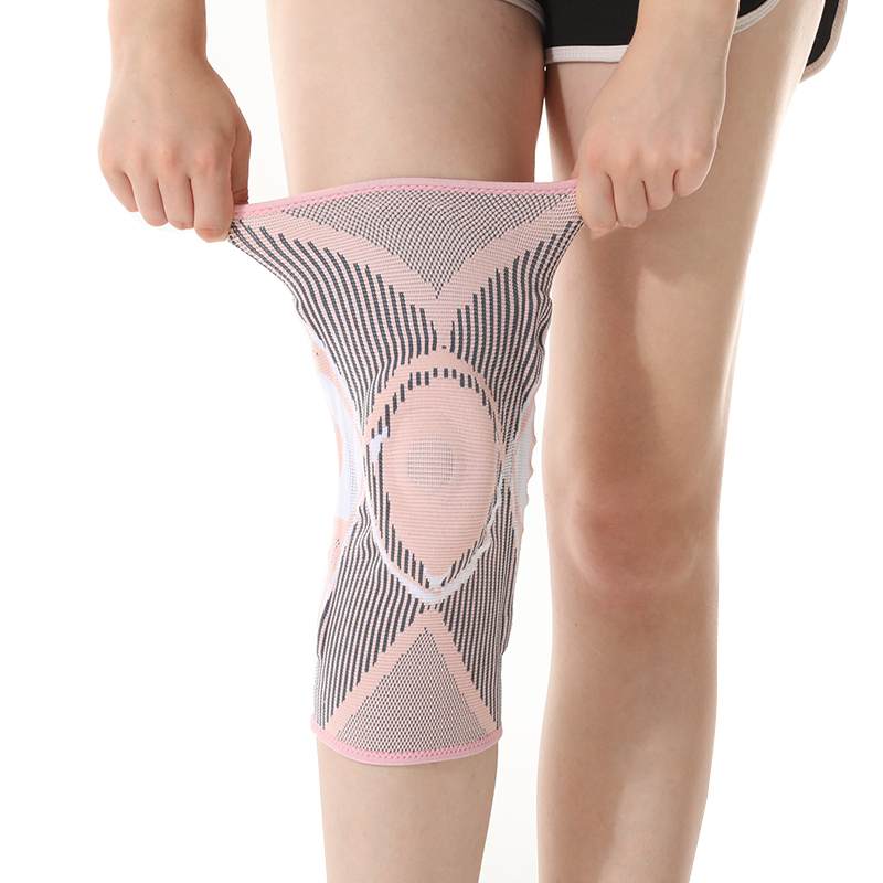 Women knee brace anti-collision knitted nyloN knee support for dancing running gel knee pad