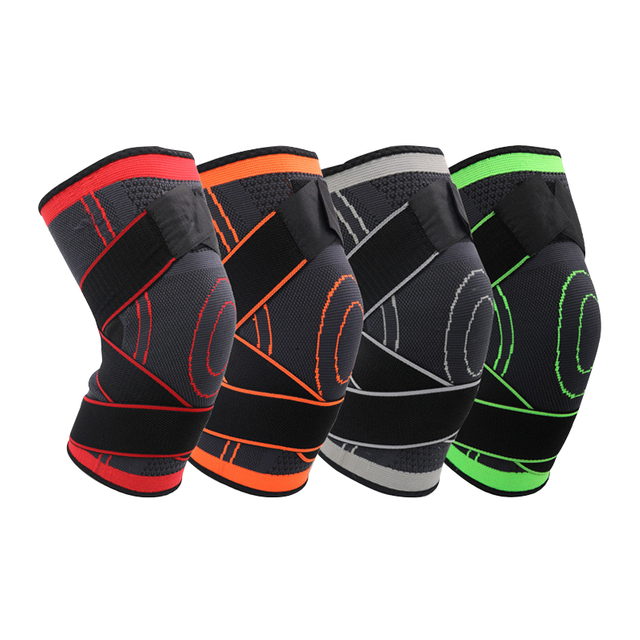 3D Knitted Compression Knee Brace Elastic Knee Sleeve Witth Adjustable Bandage Knee support brace