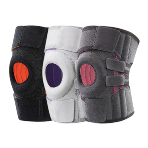 Patella Gel Pad Open Knee Support with Side Spring Stabilizers，Adjustable Velcro Straps