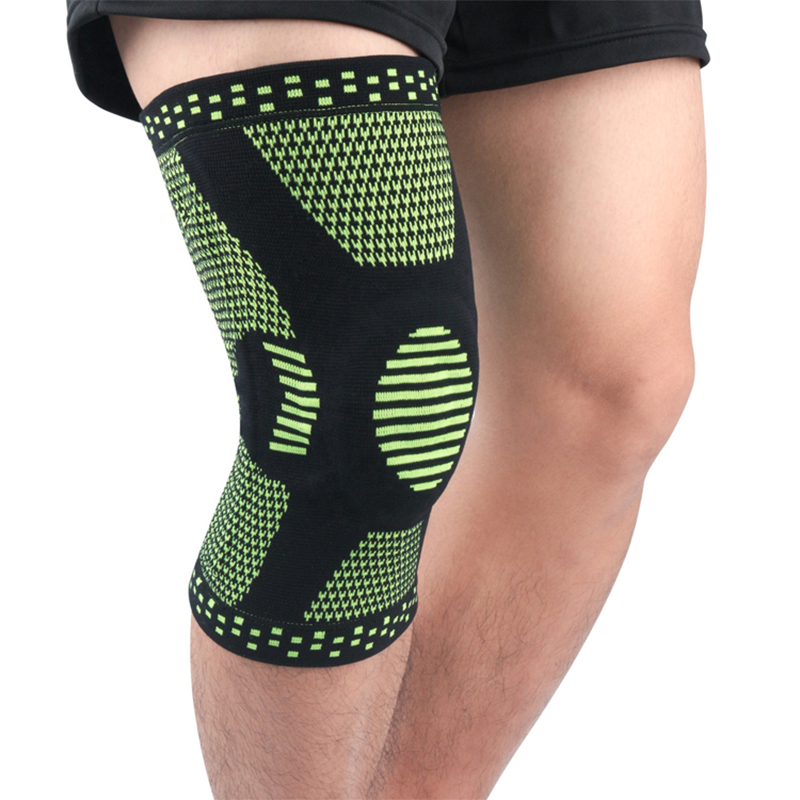 Hot Sale Sports Kneepad Silicone Knitted Outdoor Basketball Protective Meniscus Leg Cover Fitness Squat Knee Protector