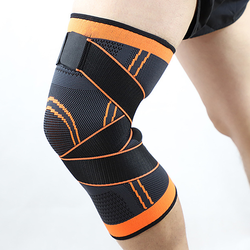 3D Knitted Compression Knee Brace Elastic Knee Sleeve Witth Adjustable Bandage Knee support brace