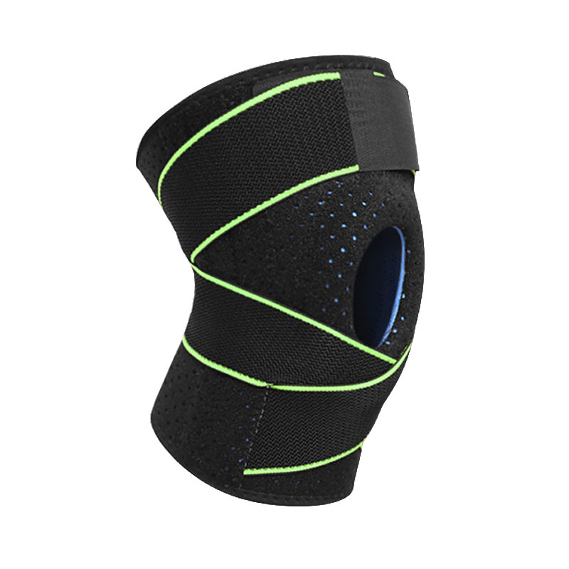 Patella Gel Pad Adjustable Open Knee Support with Side Spring Stabilizers Elastic Bandage Knee Brace