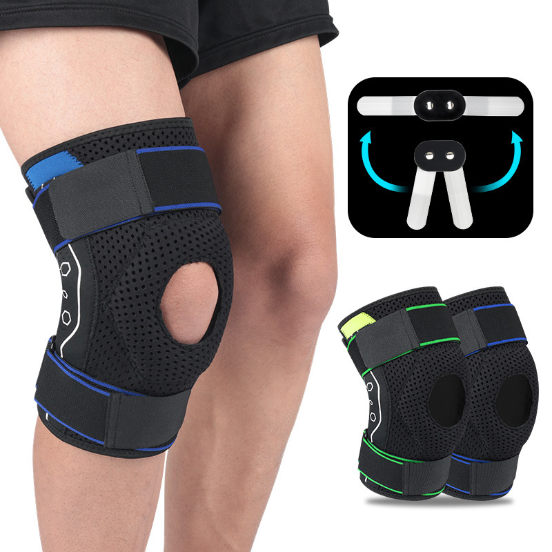  Open Patella Hinge Knee Brace for Arthritis Sports Knee Pads with Removable Side Stabilizers