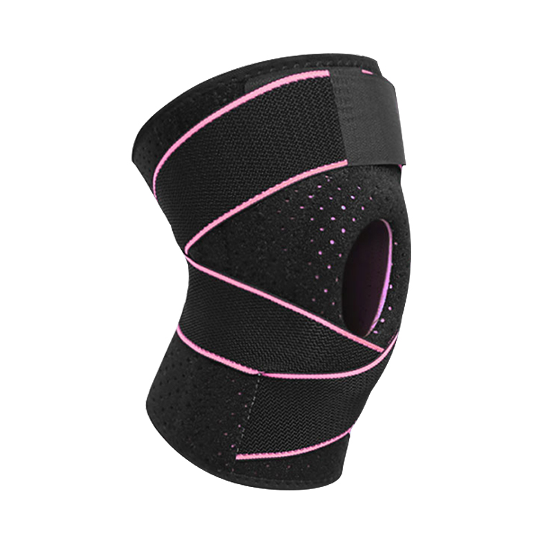 Patella Gel Pad Adjustable Open Knee Support with Side Spring Stabilizers Elastic Bandage Knee Brace