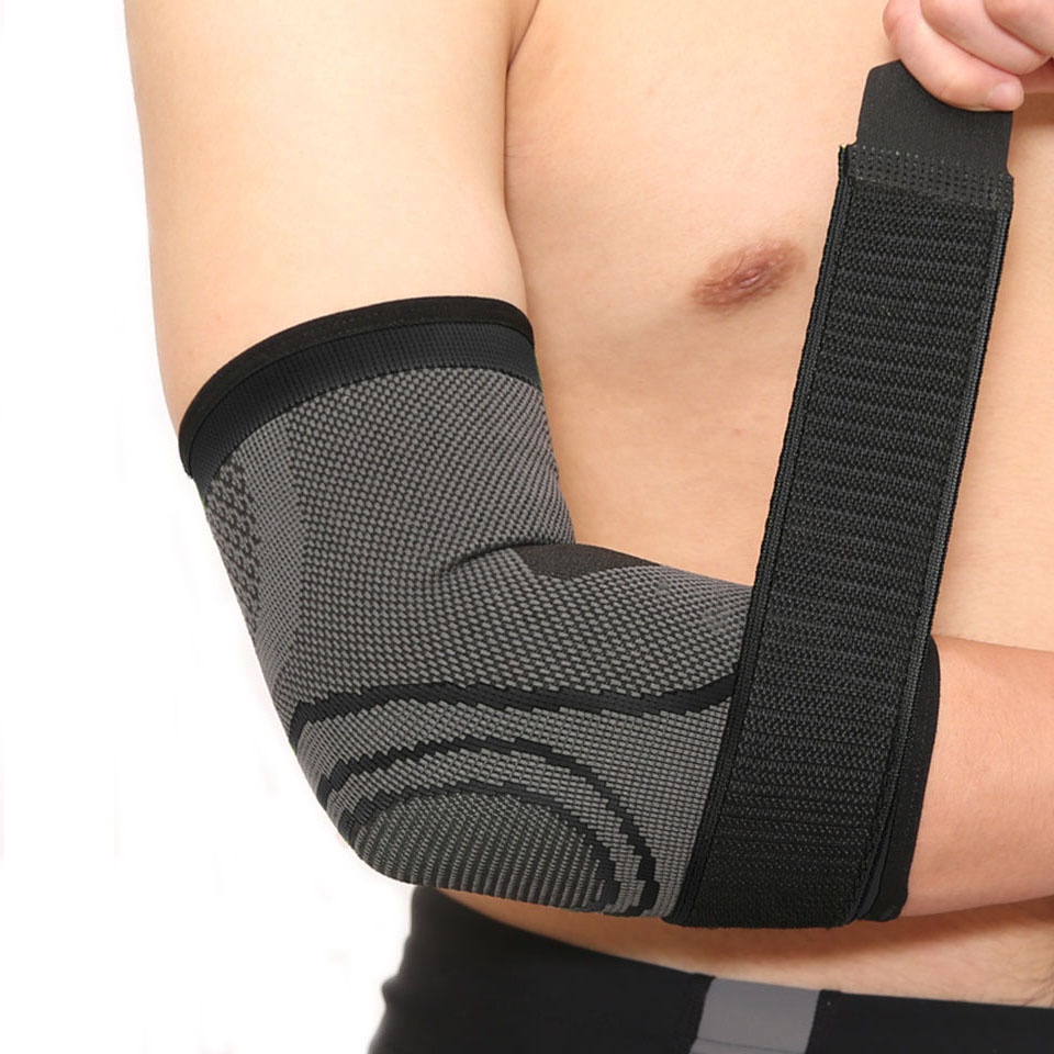 Outdoor Sports Manufacturers Wholesale Breathable Bandage Knitted Elbow Brace Adult Weightlifting Fitness Basketball Elbow Support
