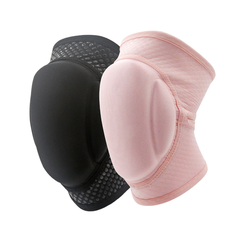Pink/Black Pole Dance Knee Pad with Pocket Knee Guard with Thicken Sponge Pad Sticky Silicone Non-slip