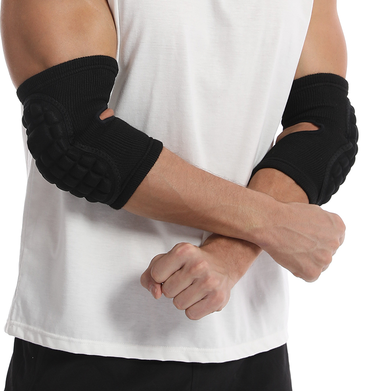 Compression Elbow Brace Durable Sponge Volleyball Elbow Pads Elastic Knitted Elbow Guard Wrestling Basketball
