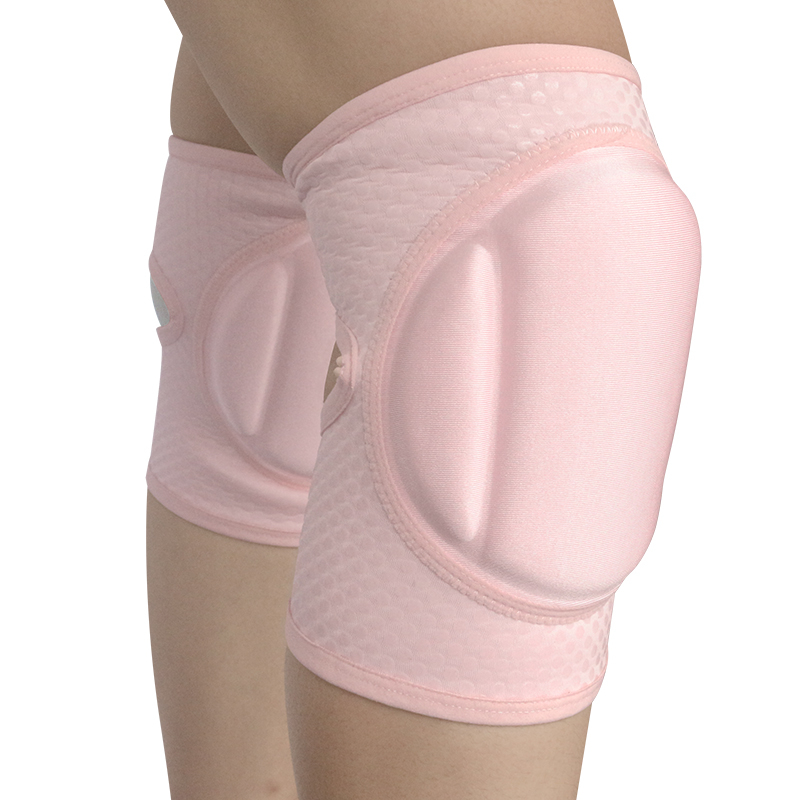 Pink/Black Pole Dance Knee Pad with Pocket Knee Guard with Thicken Sponge Pad Sticky Silicone Non-slip